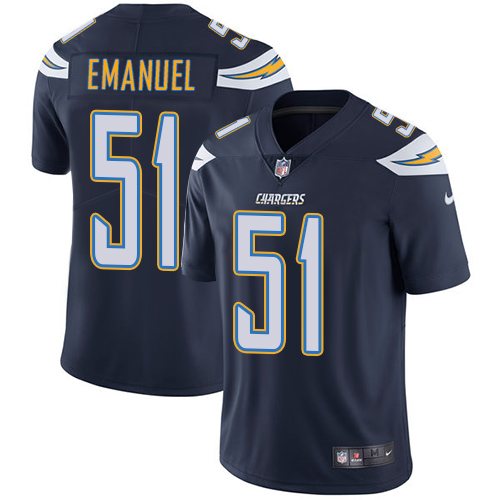 2019 men Los Angeles Chargers 51 Emanuel blue Nike Vapor Untouchable Limited NFL Jersey